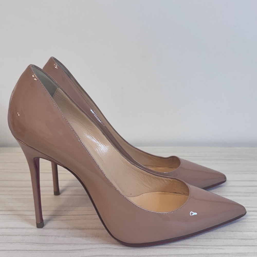 Christian louboutin Nude patent leather pump Kate 100